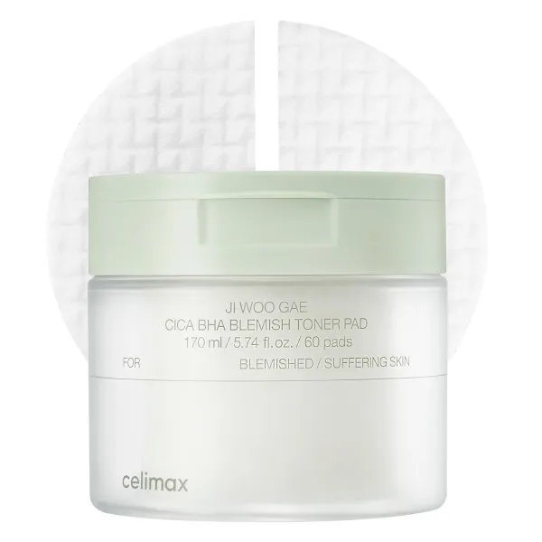 JI WOO GAE Cica BHA Blemish Toner Pad
